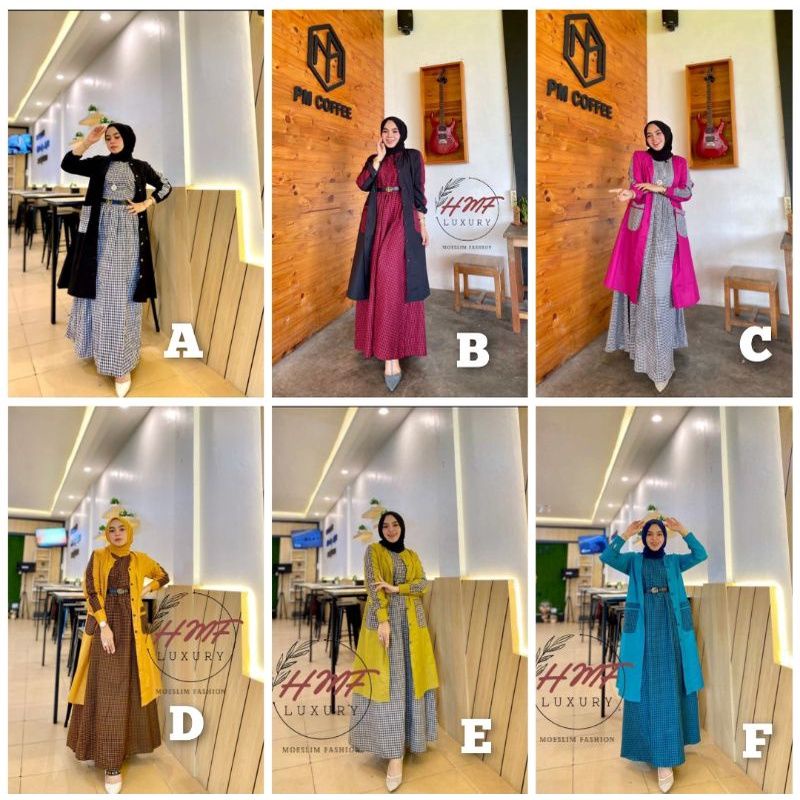 SET SYARI AURORA VOL 9 BY IRNA (PO 14 AGUSTUS) /0(COD) HILMI DRESS SET OUTER / AHZA DRESS SET OUTER 