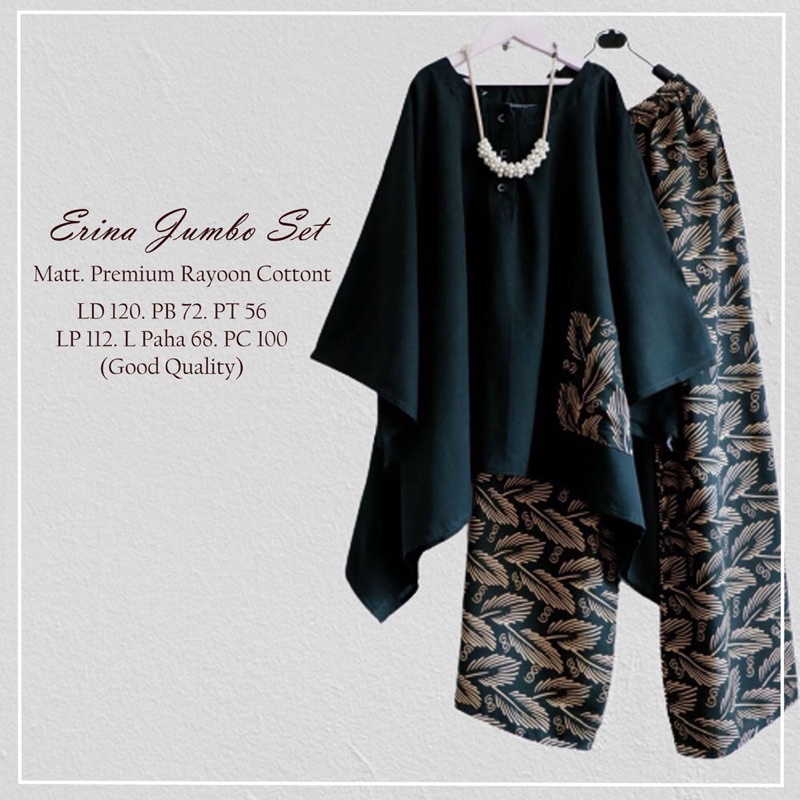 SETELAN WANITA JUMBO XXL &amp; ALL SIZE LD 130 CM WAKA ERINA/ ONE SET TYDE/ DAILY SET RAYON MOTIF/PIYAMA KATUN PREMIUM