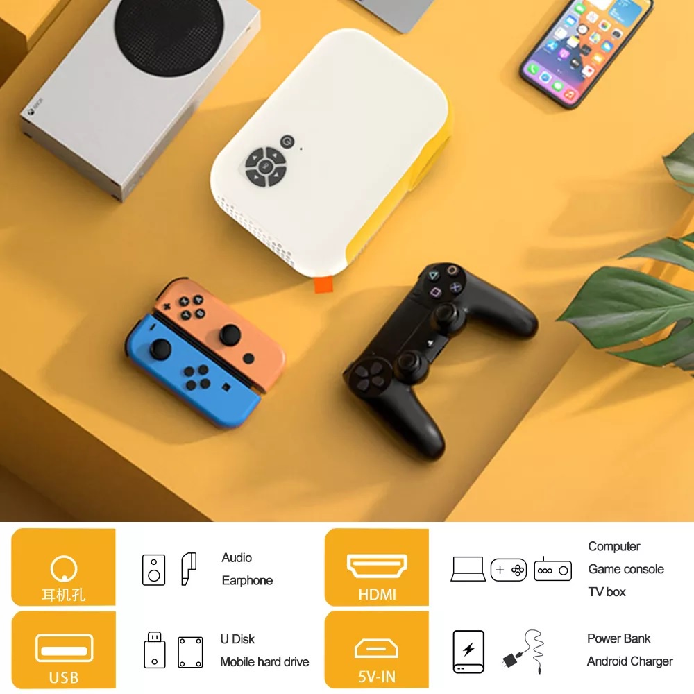 TRANSJEE A10S A10 WIFI Version - Super Mini Projector 1800 Lumens