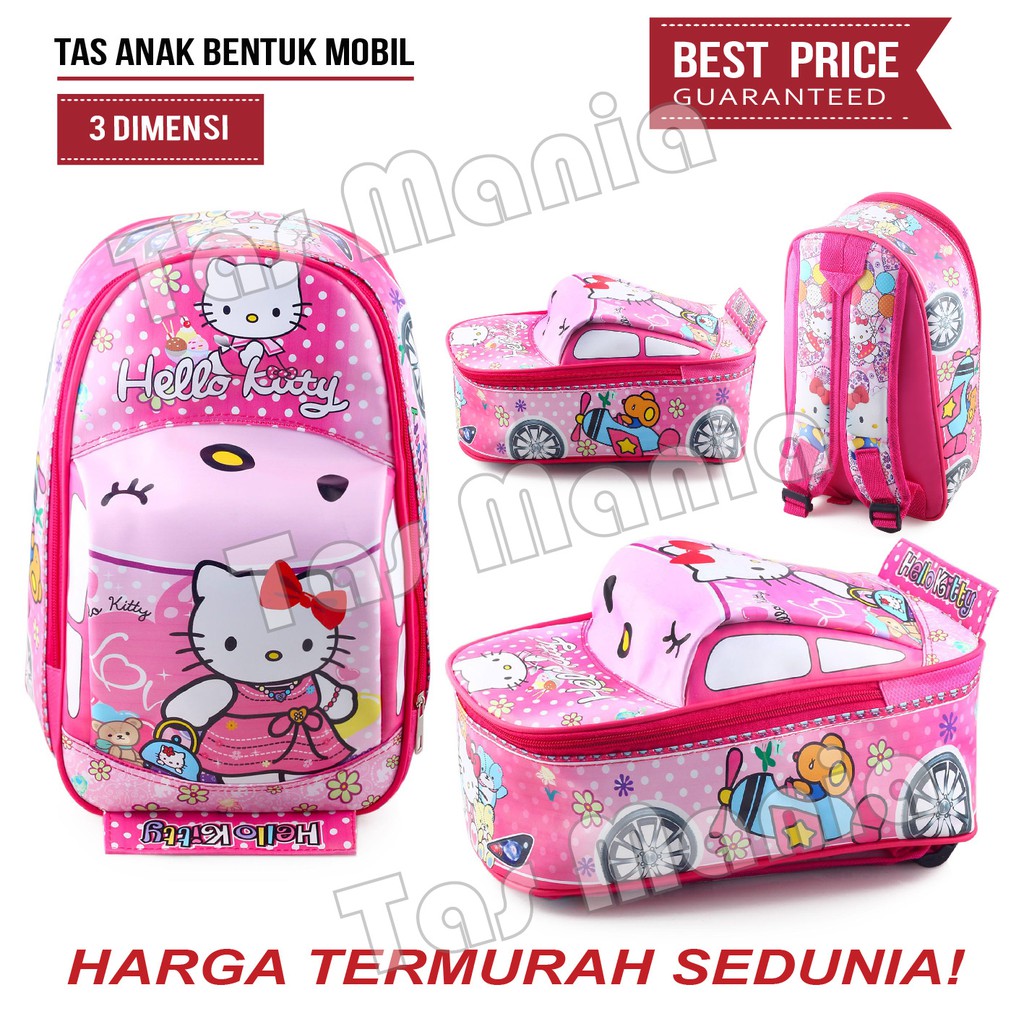 PTS -Tas Anak Perempuan Karakter - Bentuk Mobil - Ransel Sekolah Anak TK On The Road GIRLS .PT