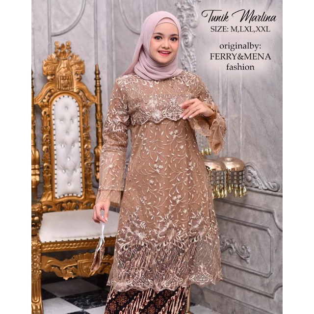 TUNIK MARLINA | BAHAN TILLE BORDIR TUTON PREMIUM | By Ferry Mena