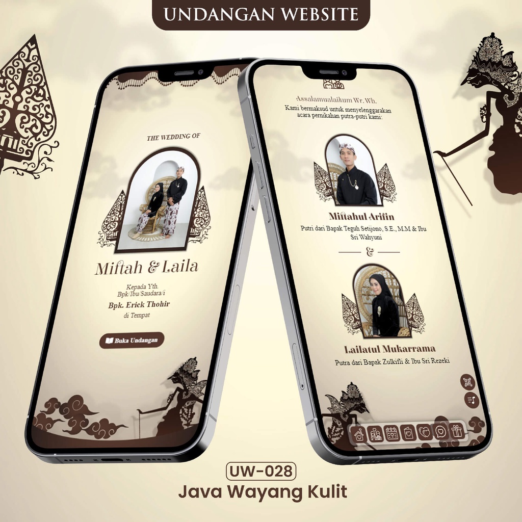 UW-028 | Undangan Digital Website Jawa Wayang Kulit - Undangan Web