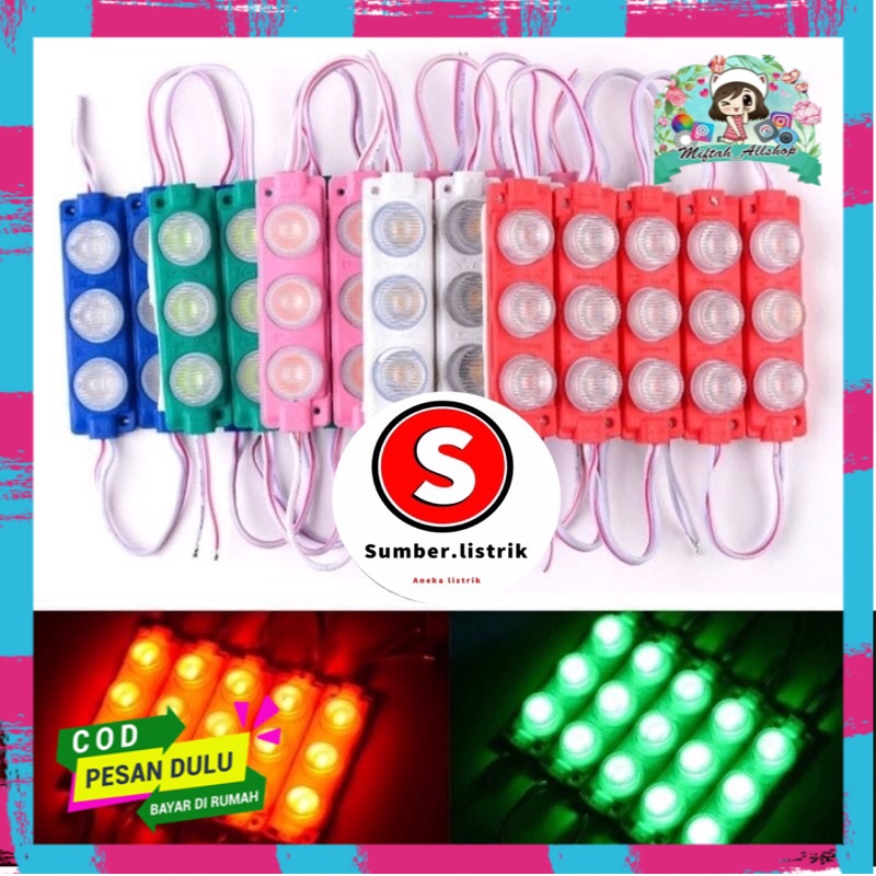 Lampu Led Modul 3 Mata Smd 12Volt Dan 24Volt Waterproof