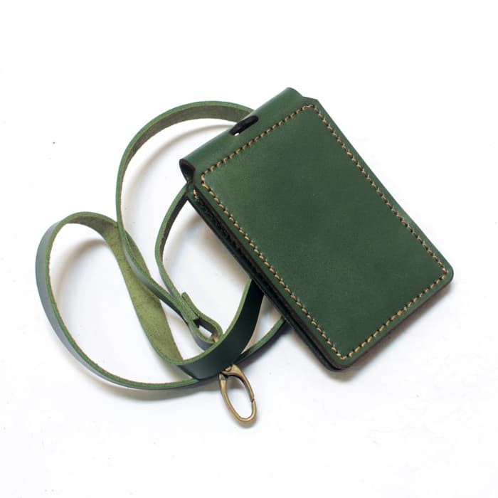 id card holder model lipat - name tag magnet tali warna hijau PHID655