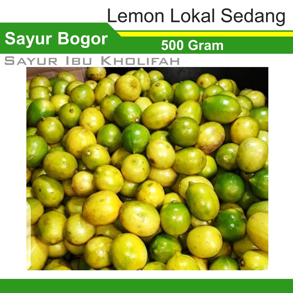 

Lemon Lokal Sedang 500 Gram Buah Buahan Segar Bogor Murah