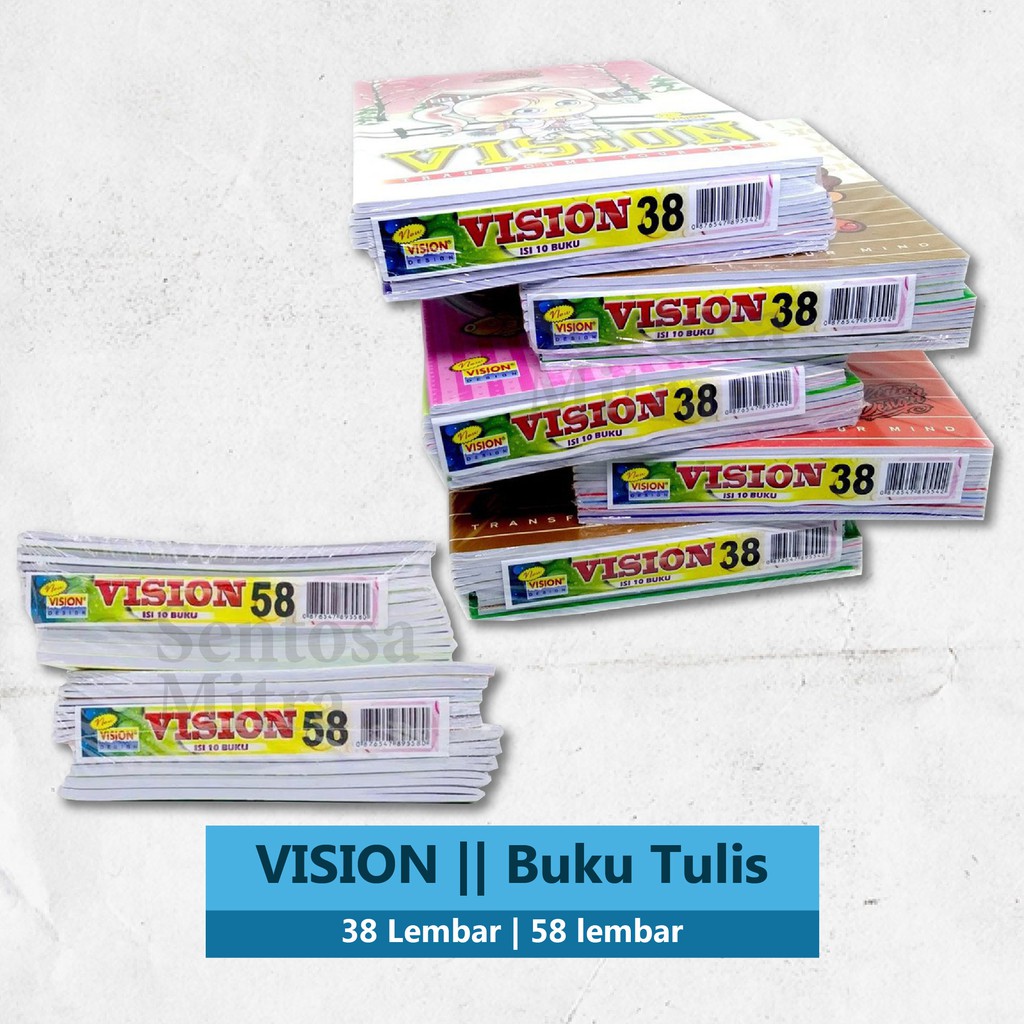 

Buku Tulis Vision 38 & 58 Lembar 1 pak 10pcs