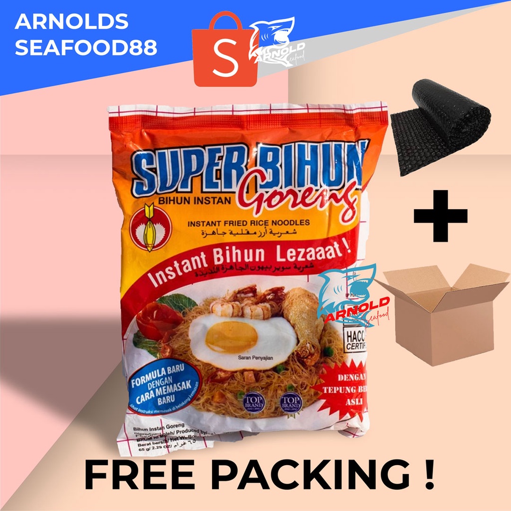 

Super Bihun GORENG 51 gr / Bihun Instant GORENG Packing Menggunakan Dus dan Bubblewrap Tebal
