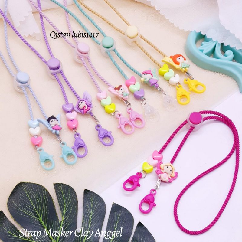 Strap Masker Rose Embos|Bandul Rose|Bandul Melody|Ice Cream Fruit|Strap Masker Clay Angel