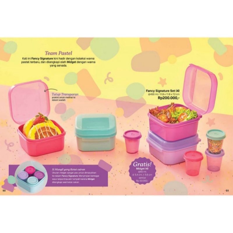 kotak makan tupperware fancy mini signature4pcs