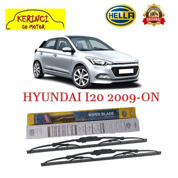 WIPER HYUNDAI I20 2009-ON HELLA PREMIUM 24&quot; &amp; 16&quot; SEPASANG WIPER