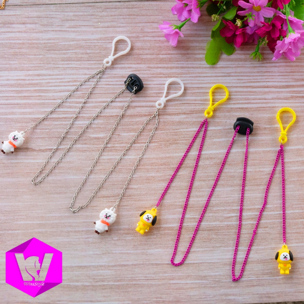 Strap Mask 2 In 1 Kalung Konektor BTS Karakter Winsstyle Aksesoris Masker WKM066