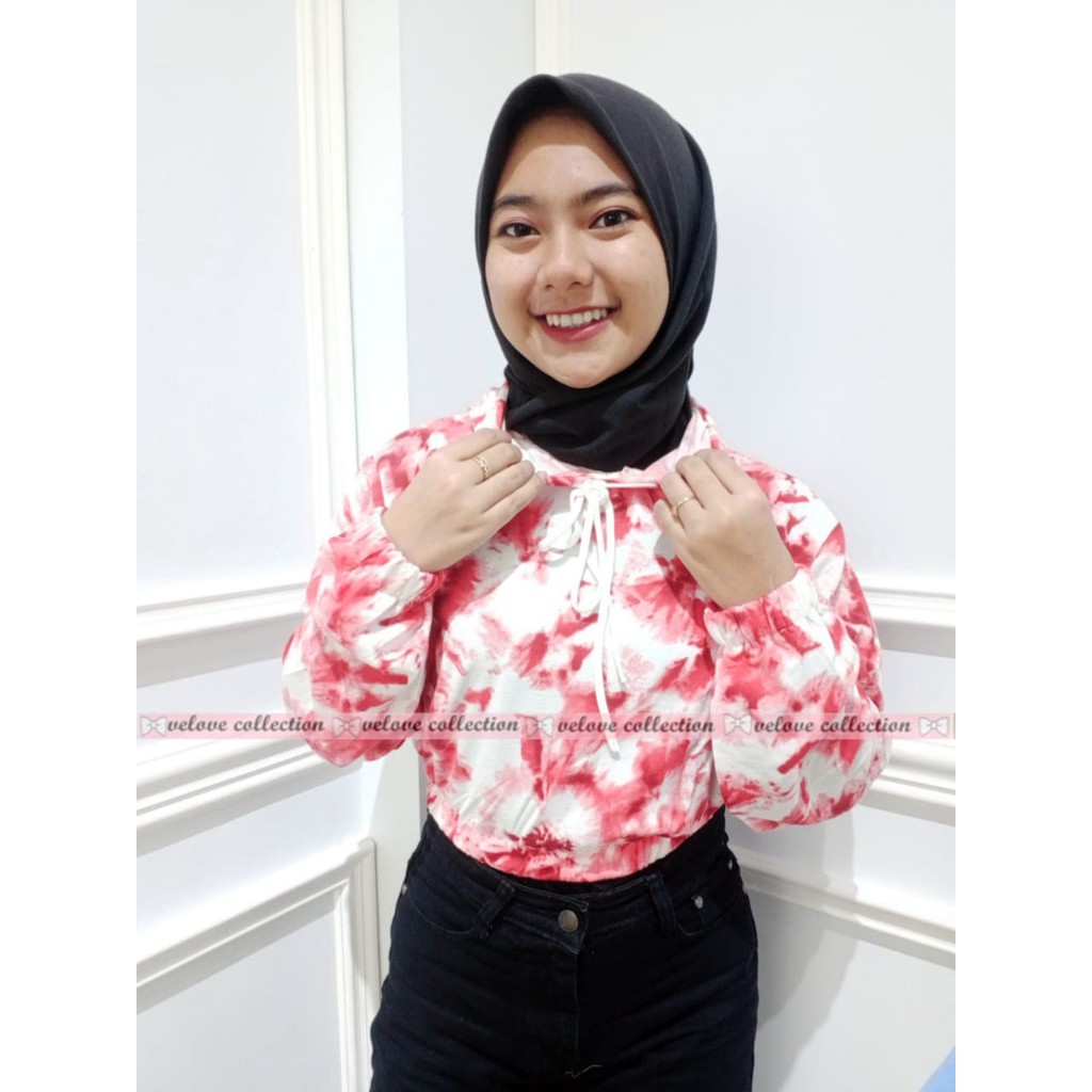 SALE !! MIA STORY FASHION Tie Dye Crop Hoddie Termurah - Hoodie Wanita Motif Abstrak - Bisa COD-8