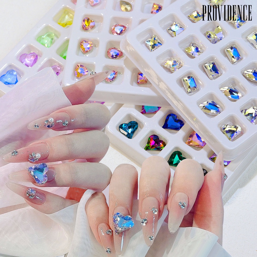20pcs Ornamen Kuku 3D Bentuk Hati Bahan Plastik Tahan Pudar Untuk Dekorasi Nail Art
