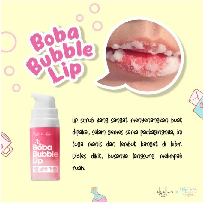 Boba Bubble Lip Scrub | Lip Scrub | Scrub Bibir Yeppu Yeppu x Umaskerin Yeppu-Yeppu By Kiyowo Boba Bubble Lip Scrub