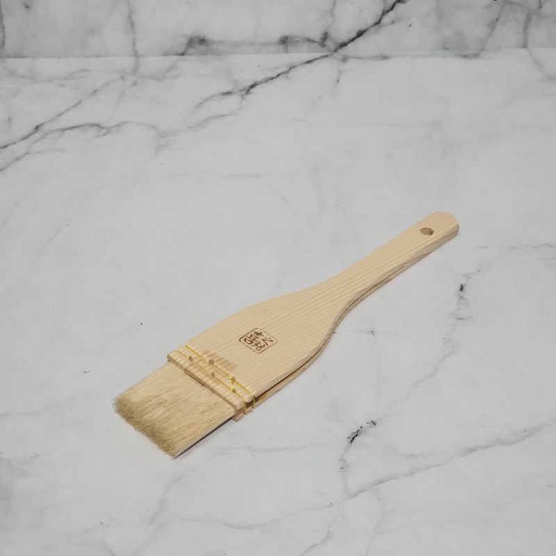 Zoe soft baking brush wooden handle / kuas oles kue roti bulu halus gagang kayu