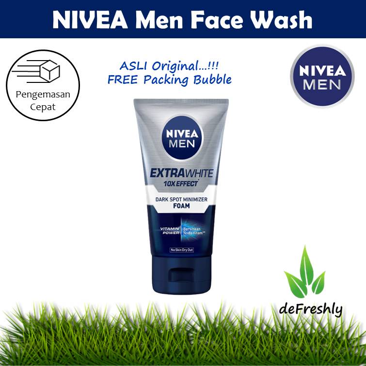 ❤ defreshly ❤ NIVEA MEN Facial Foam - Extra White 10 Effect Dark Spot Minimizer | Acne Oil Clear  | White 8H Oil Clear Anti Shine Purify | White Oil Clear Pore Minimizing Scrub | Acne 8H