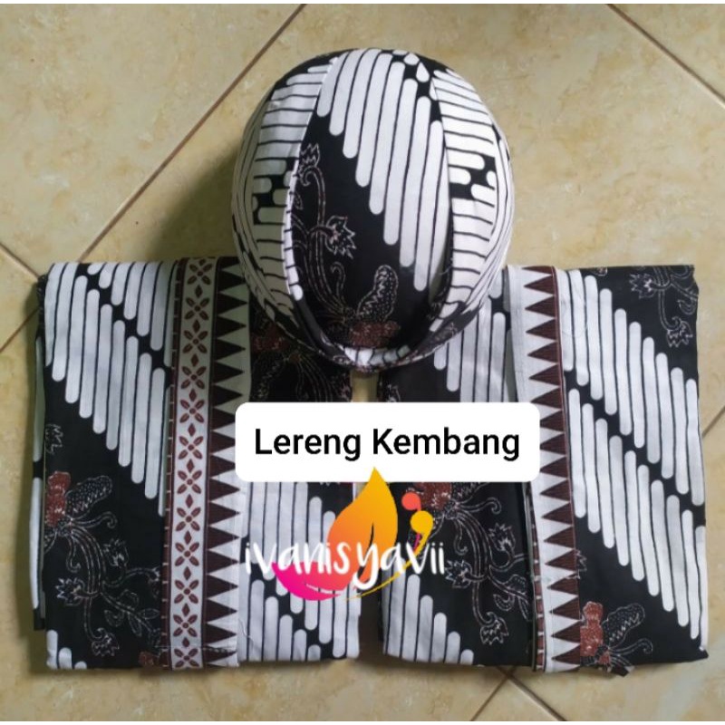 Set Prewed / Baju Couple Adat Jawa, Motif Lereng Kembang (Free Selendang)