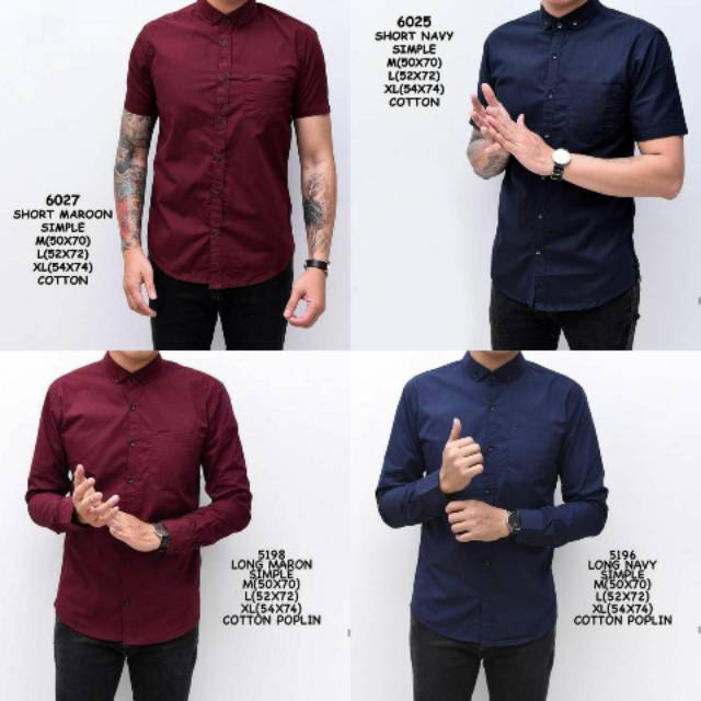 Ⓝxvf-648 Kemeja Pria Polos Fashion Maikel Katun Strit LD100 PJ70 Allsize M L XL Kerja Formal TERBARU