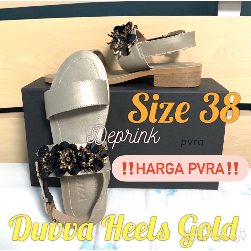 Pvra DUVVA HEELS GOLD size 38.