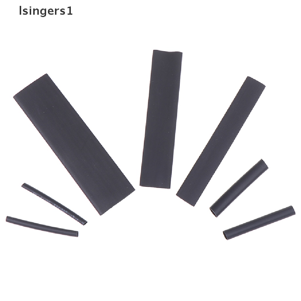 (lsingers1) 127pcs Tabung heat shrink Tahan Cuaca Warna Hitam