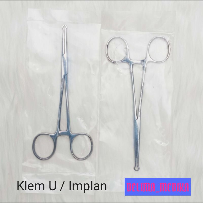 KLEM U 14cm / Klem Implan 14cm / Klamp Clem Implant 14cm Stainless Steel