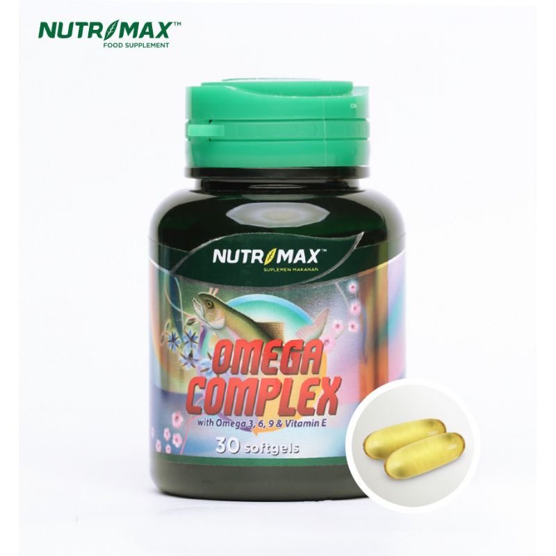 Nutrimax Omega Complex With Omega3,6,9 & Vitamin E Minyak Ikan Salmon Untuk kolestrol, Jantung, Otak
