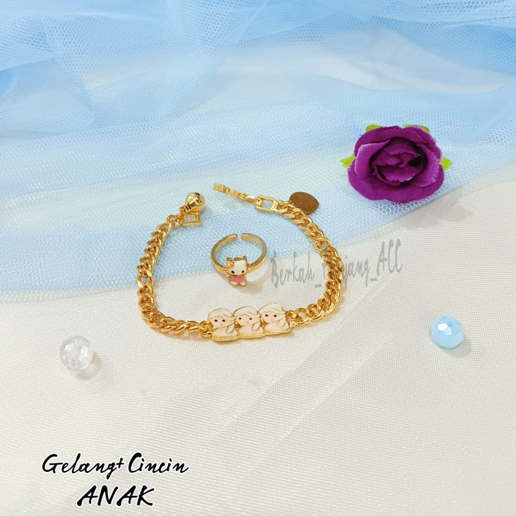GELANG+CINCIN ANAK KARAKTER perhiasan super berkelas fashion korea anti karat dan anti luntur