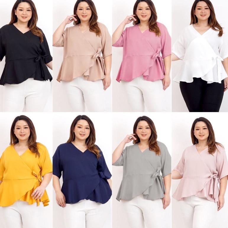Baju Blouse Wanita Atasan Jumbo BIG SIZE LD 120cm XXL XXXL 628 KOREAN STYLE CEWEK GEMUK BAJU IBU HAM