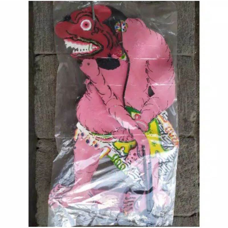 KERAJINAN WAYANG KULIT BUTO RAKSASA GULUNG UKURAN PEDALANGAN BESAR BAHAN KULIT SAPI ASLI - DEKORASI