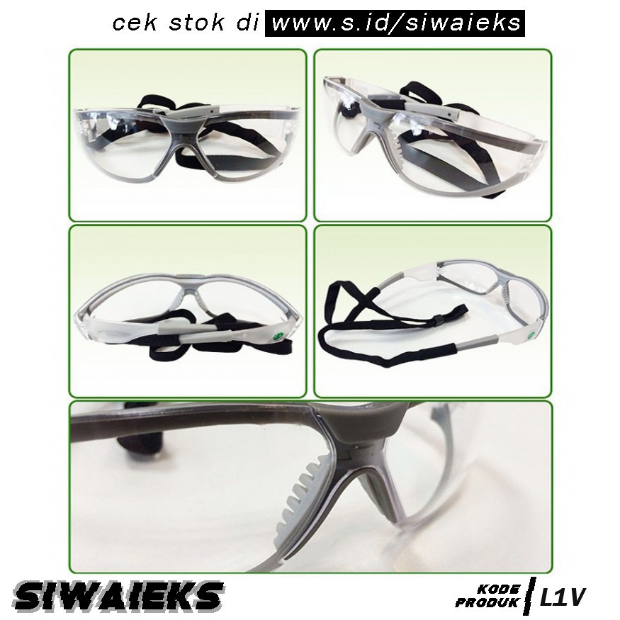 L1V 3M Kacamata Safety Googles Anti Fog Dust 3M11394 Transparent Grab Medan