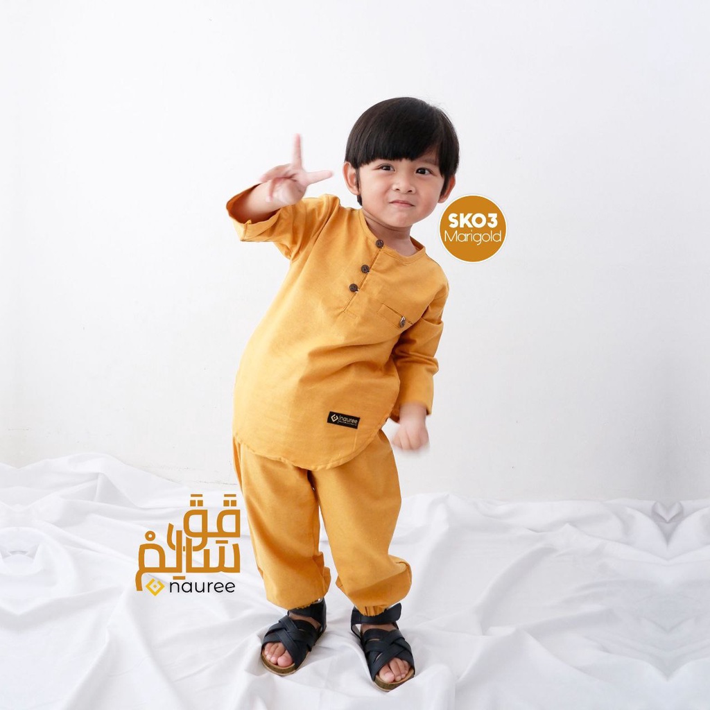 Nauree - Koko Anak Salim Baju Setelan Anak Laki Laki Celana Panjang Jogger Bahan Linen Rami Untuk Umur 1 2 3 4 5 6 Tahun Adem Nyaman Halus Jahitan Rapih Tidak Gampang Kusut