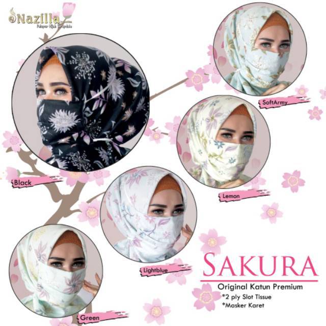 SEGIEMPAT MOTIF DAISY. JILBAB NAZILLA. HIJAB SEGI4 MASKER. KERUDUNG KATUN