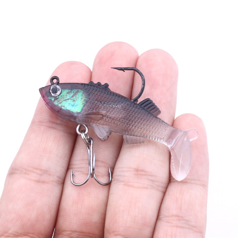 HENGJIA 5pcs Lead Shad softfish umpan pancing 6CM 8G colorful fishing lures swimbait bass ikan floating Single Hook Fishing Baits