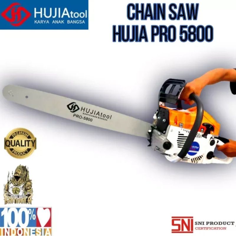 PROMO Mesin chainSaw senso gergaji potong tebang  pohon kayu HUJIA pro5800 AS