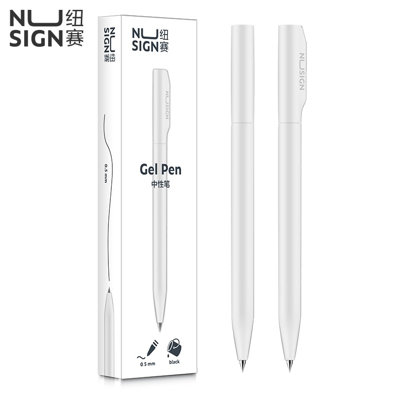 

Deli Nusign Gel Pen / Pulpen Gel Putar 0.5mm Tinta Hitam, 3 Warna Soft NS552