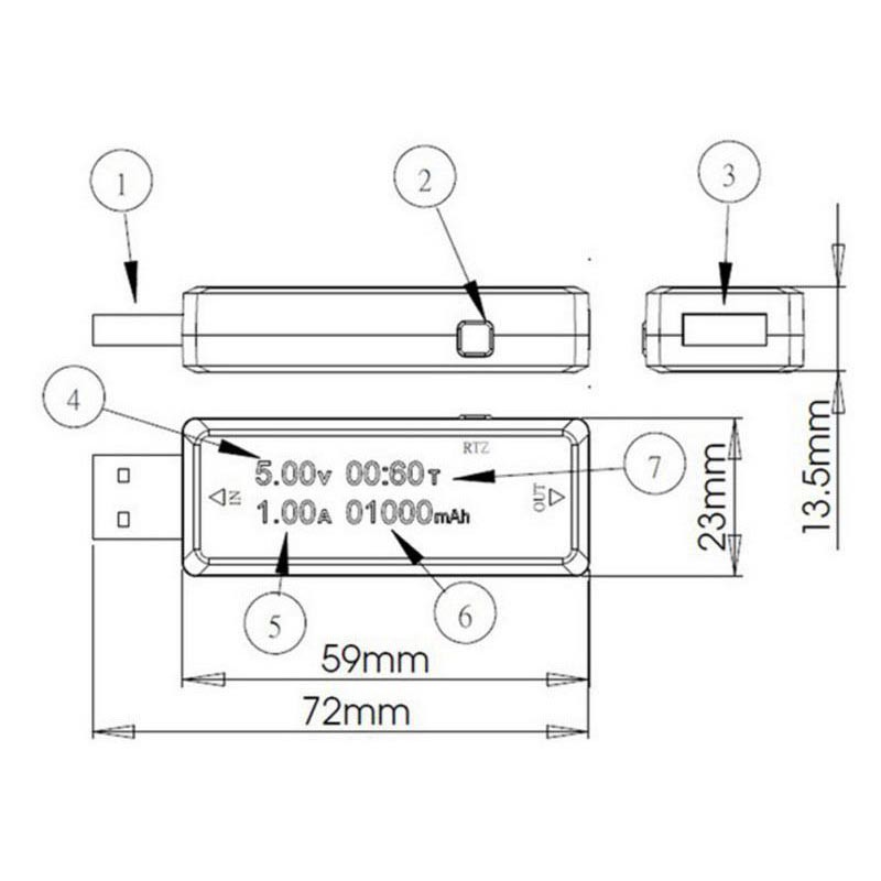 USB Detektor Pengukur Tegangan Voltase dan Baterai Tester - KWS-V20 - OMUAD3BL Blue