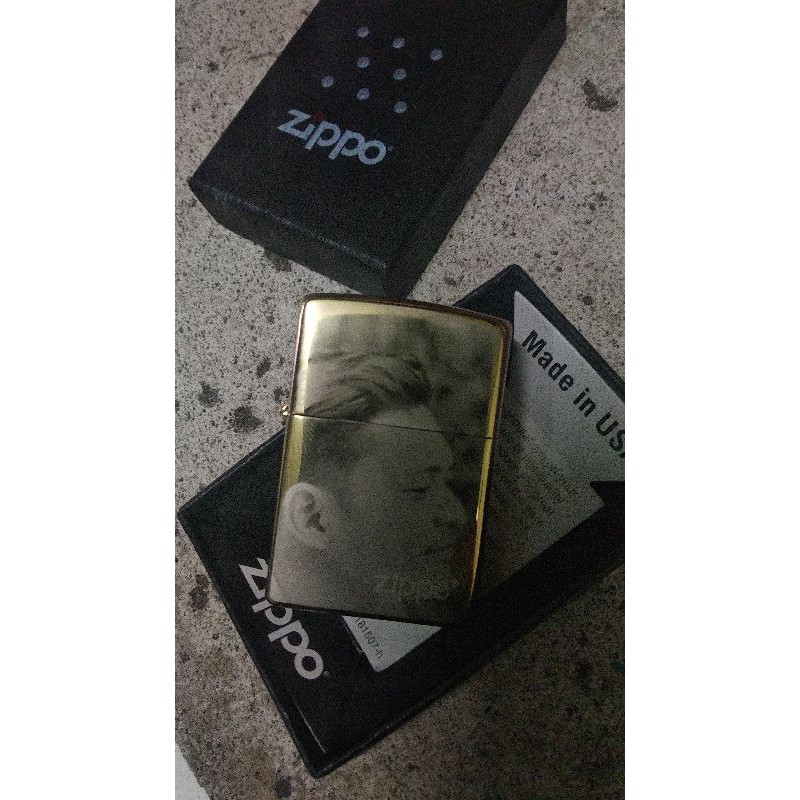 KOREK API ZIPPO CUSTOM GRAFIR FOTO GOLD CHROME PREMIUM QUALITY