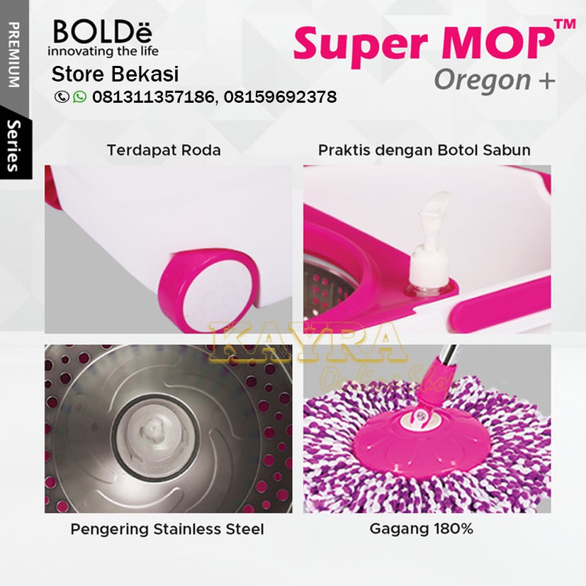 Super Mop Alat Pel Lantai Bolde OREGON+ Otomatis Putar