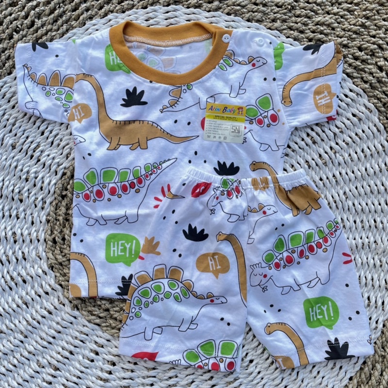 Setelan Baju Bayi Oblong Pendek Bayi Kaos Oblong Bayi Baju Lucu Bayi Piyama Bayi DNW BABY