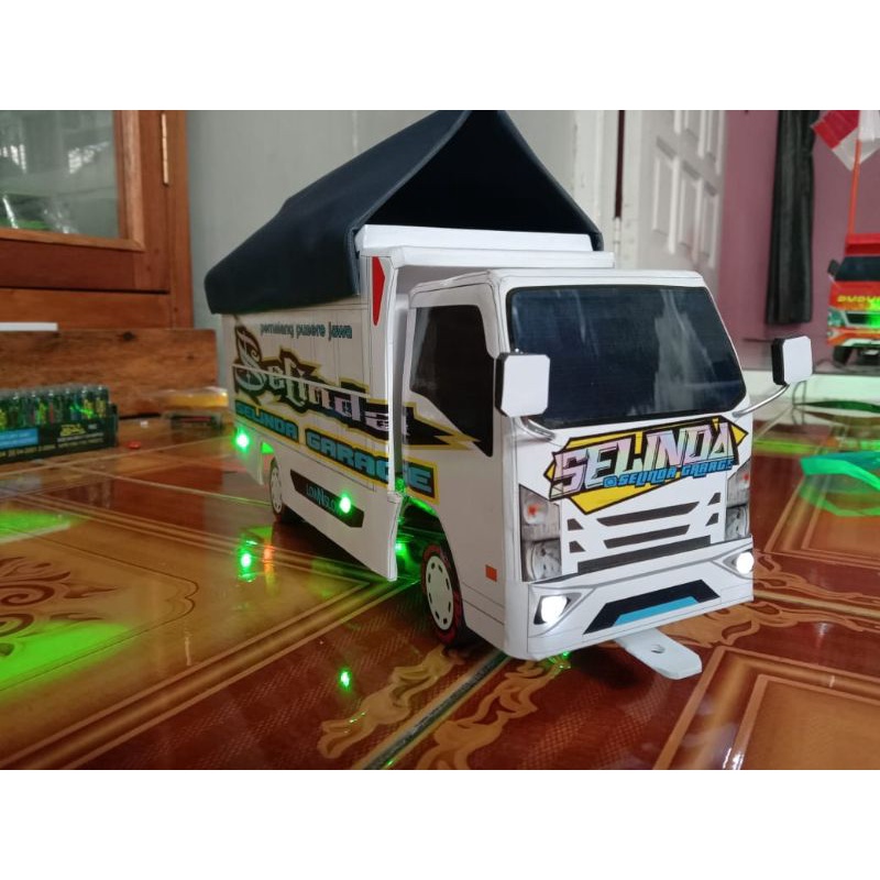 mainan truk termurah remote control dan tarik p 30 cm bisa oleng dan belok