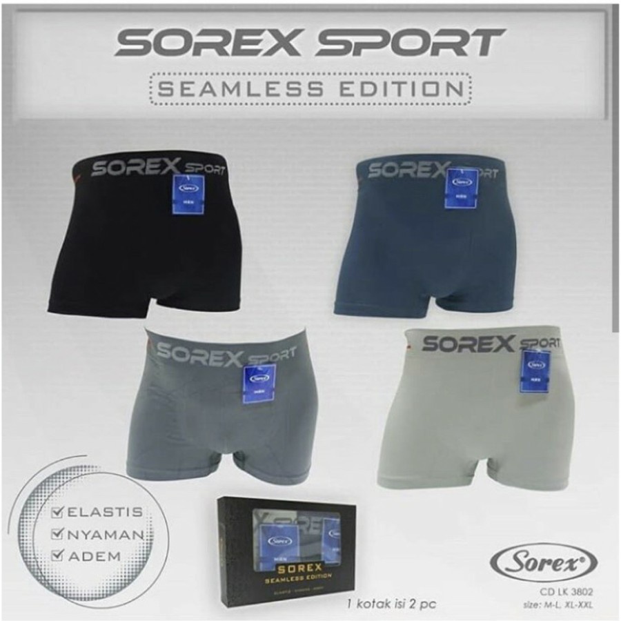 cd celana dalam boxer pria sorex 3802 3804 3806 seamless