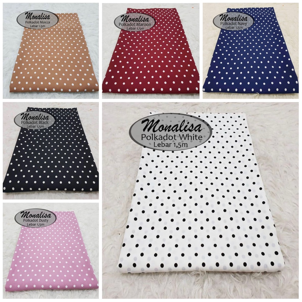 (motif polkadot) BAHAN KAIN WOLFIS / WOLVIS MONALISA ORIGINAL GRADE A