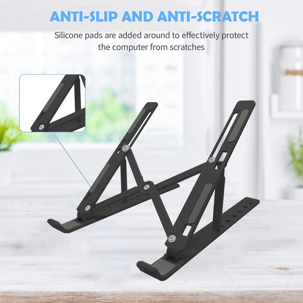 NUOXI Stand Holder Ventilasi Laptop portable bisa dilipat ringan di lipat jadi kecil tatakan ventilasi udara laptop Standar meja Riser Foldable Adjustable 8 Level 13 inch 15 inch 17 inch notebook tablet computer komputer aksesoris accessories mac book