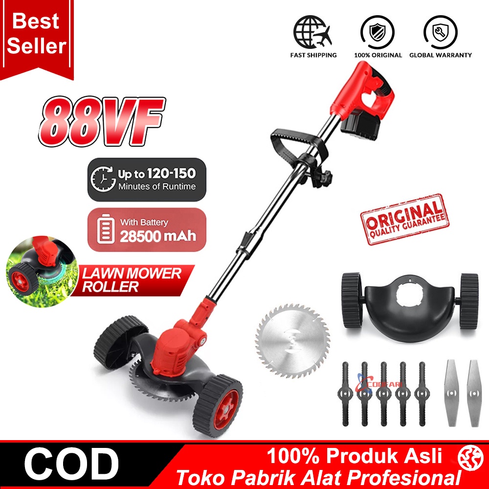 Mesin Potong Rumput Baterai 188V/12V/24V Cordless Lawn Mower Grass Trimmer Mesin Pemotong Rumput Taman Alat Potong Rumput