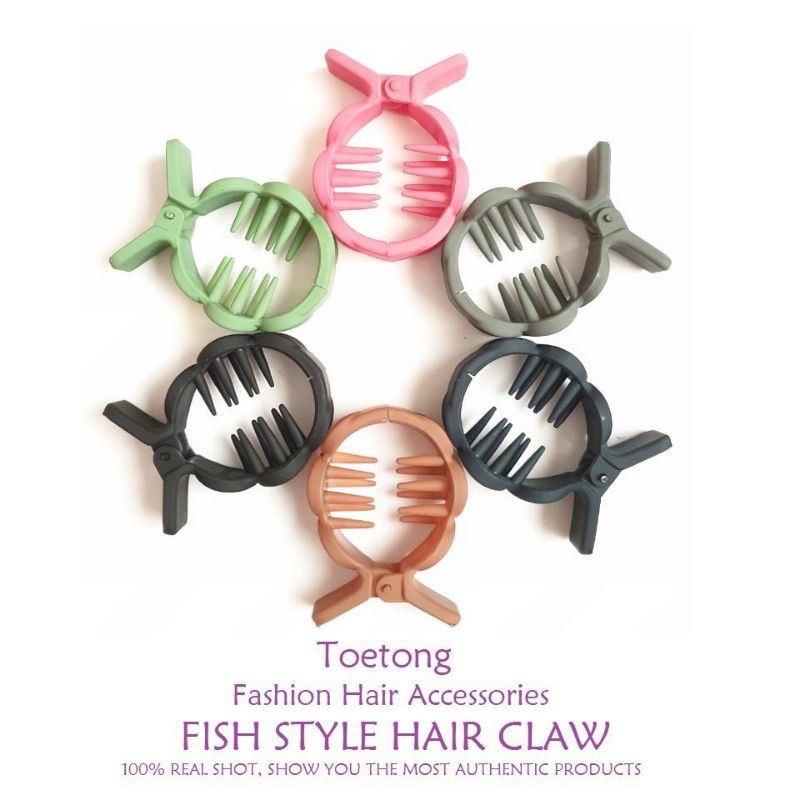 Jedai Doff Ikan 5cm Jepit Rambut Matte Fish Style Hair Claw Clips 6770