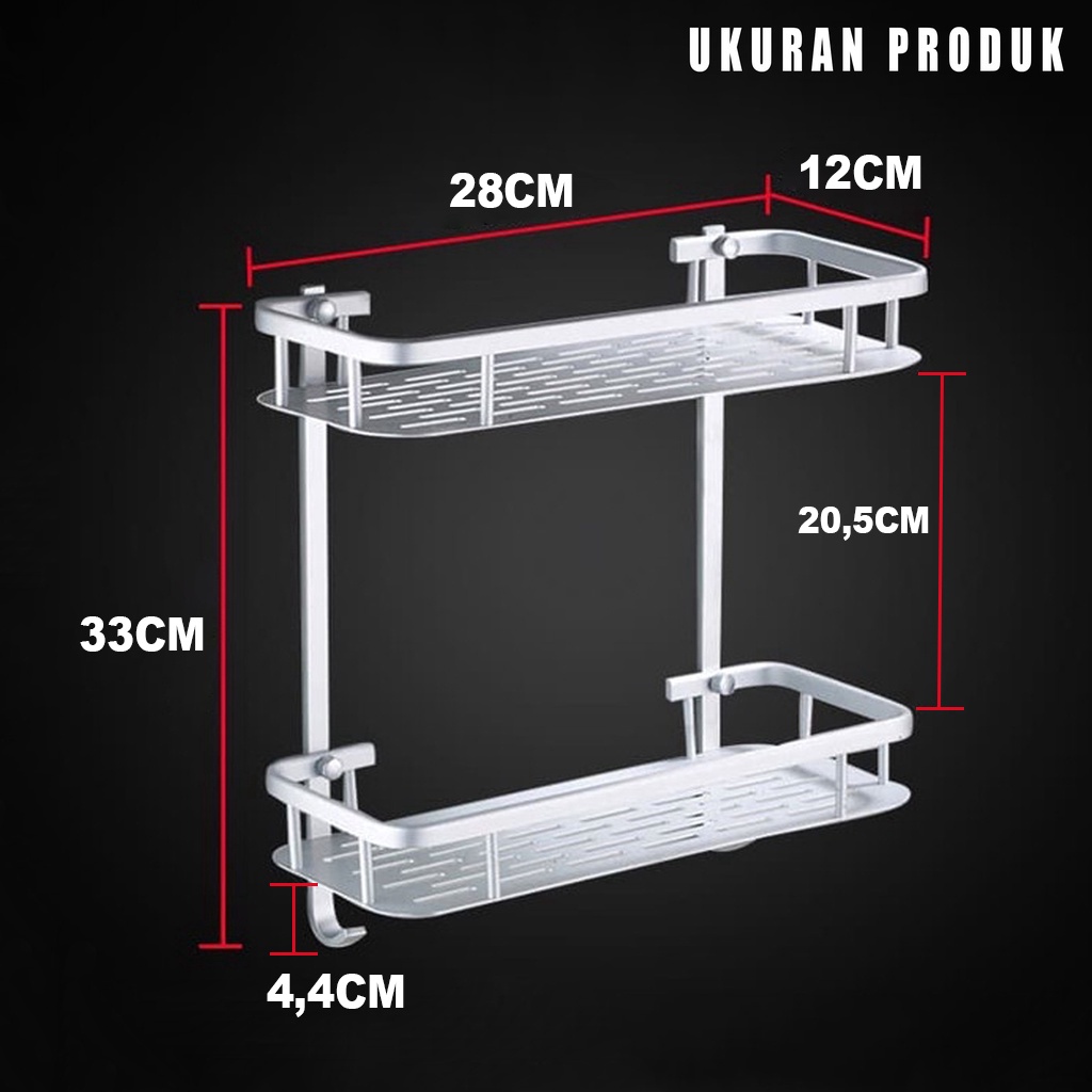 HomiHomi Rak Sabun Dinding Alumunium 2 Susun 30CM AD02682 30CM