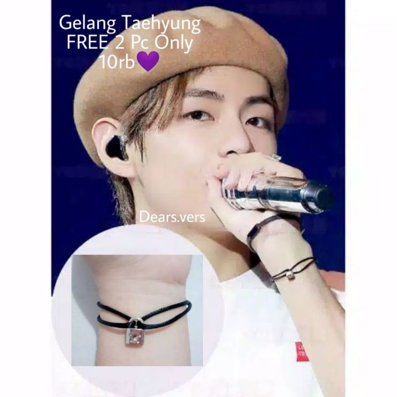 Gelang lock Taehyung BTS FREE POSTER POSTCARD PHOTOCARD POLAROID V BTS bracelet