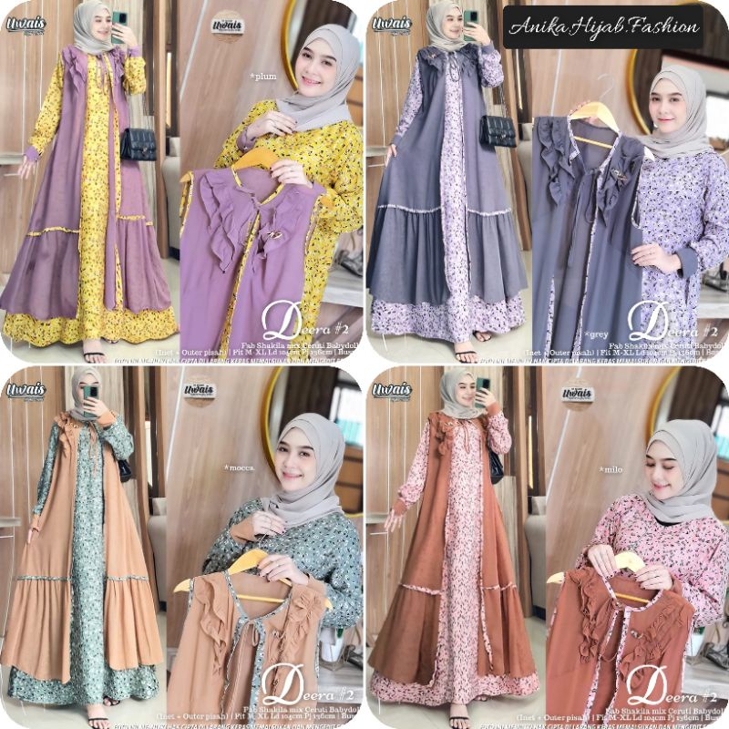DEERA #2 DRESS ORIGINAL PRODUCT BRAND UWAIS HIJAB//GAMIS DRESS MAXY TERBARU//DRESS MAXY WANITA PREMI