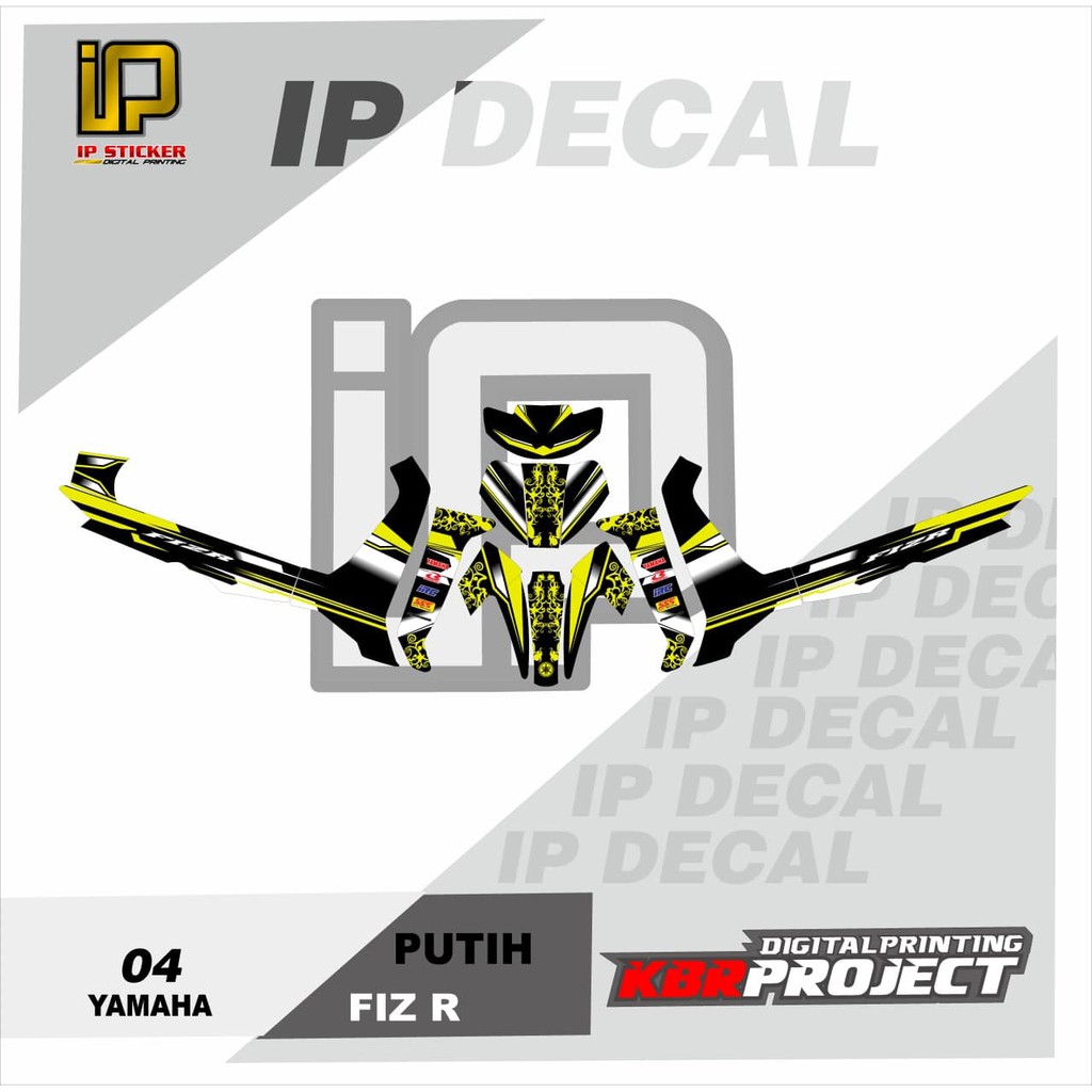 DECAL FIZ R STICKER VARIASI MOTIF GRAFIS DECAL MOTOR YAMAHA FIZ R 04 CUSTOM BEBAS BISA