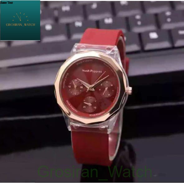 JAM TANGAN WANITA ELEGAN TERBARU 2021 HUSH PUPPIES OVAL BULAT CRONO OFF HIASAN HP-175 [G_W]